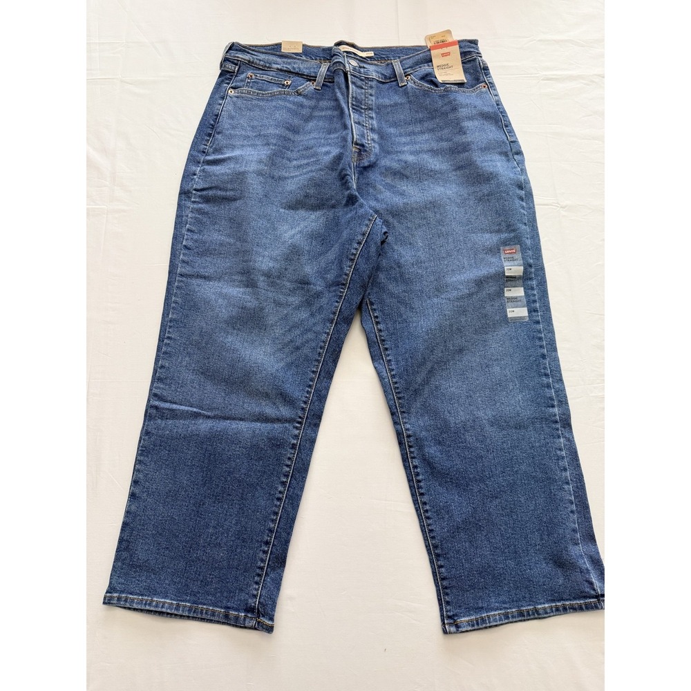Levis Wedgie Straight Jeans Womens 20W Blue Med Wash High Rise Slim 42x28 Denim